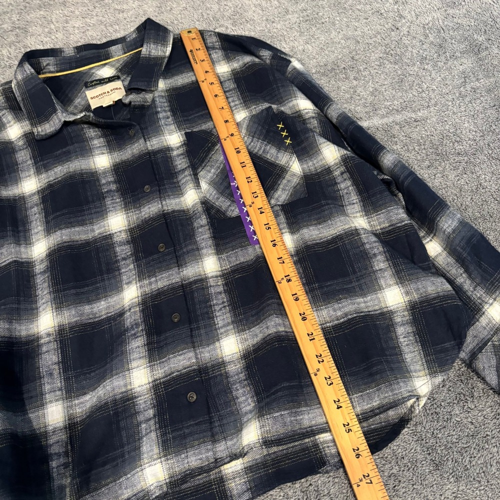Scotch Soda Womens Flannel Shirt XXL Plaid Western NEW Rustic Cabin Boho 21273 - Picture 11 of 13